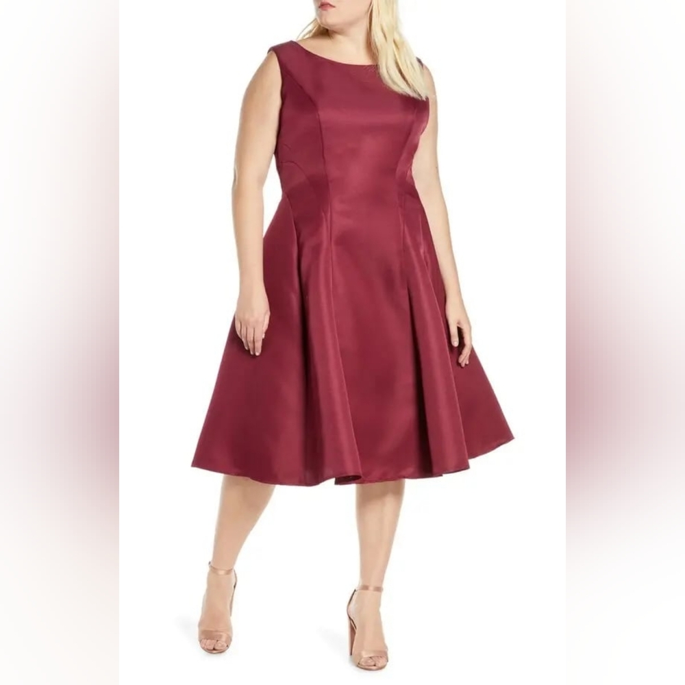 Chi Chi London Burgundy Satin dress